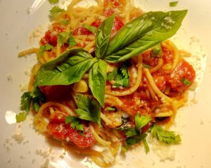 паста спагетти помидорини с соусом наполи
