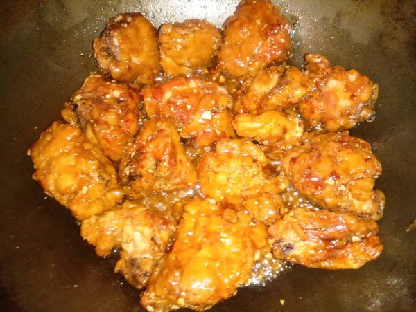 Жаренная курица в масляно медовом соусе рецепт